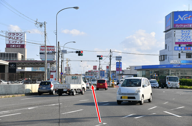 鈴鹿方面から(伊勢街道を下って)車でのルートその1